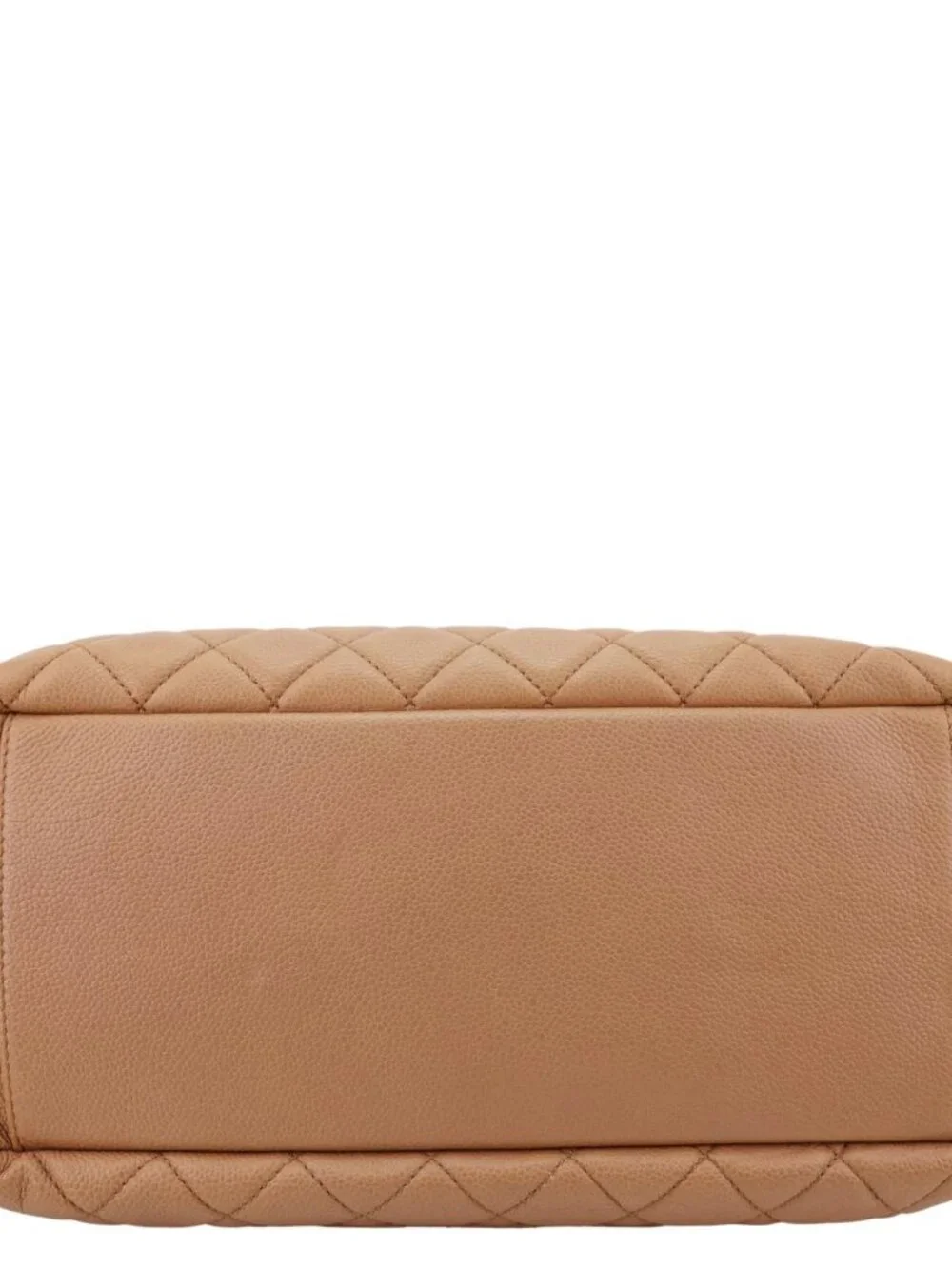 Chanel Grand Shopping Quilted Caviar Leather Tote Bag Nude